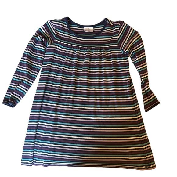 Hanna Andersson tunic dress and pants outfit stripes purple size 130 8 - Picture 1 of 8